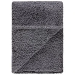 Simply Everyday Teddy Rolled Throw - Grey -Home Accessories Shop 388688 simply teddy rolled throw grey 2