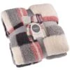 Simply Everyday Check Sherpa Throw - Red -Home Accessories Shop 388703 red check sherpa throw