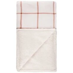 B&M Winston Check Sherpa Throw - White -Home Accessories Shop 388854 winston check throw with sherpa 3