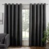 B&M Colorado Hopsack Fully Lined Charcoal Eyelet Curtains 66 X 90" -Home Accessories Shop 388905 388906 388907 388908 388909 colorado eyelet curtain charcoal 1