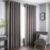 B&M Oxford Grey Black Out Curtains With Eyelets 66 X 72" -Home Accessories Shop 388918 388919 388920 388921 oxford grey black out curtain with eyelets