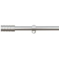 B&M Small Silver Barrel Curtain Pole 122-213cm -Home Accessories Shop 390193 silver small barrel curtain pole