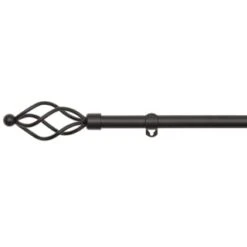 B&M Small Black Twist Curtain Pole 122-213cm -Home Accessories Shop 390197 black small twist curtain pole