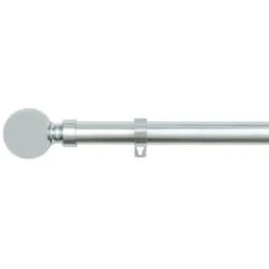 B&M Shiny Nickle Silver Orb Curtain Pole 70 - 120cm -Home Accessories Shop 390211 390213 shiny nickle silver orb round curtain pole