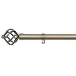 B&M Antique Brass Mace Curtain Pole 70 - 120cm -Home Accessories Shop 390233 390234 antique brass mace cage curtain pole
