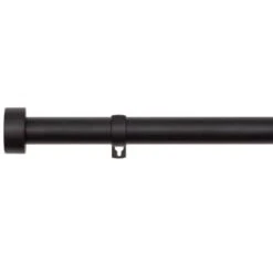 B&M Black Stud End Curtain Pole 120 - 220cm -Home Accessories Shop 390236 390237 black stud end curtain pole