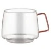B&M Glass Mug With Coloured Handle -Home Accessories Shop 390328 glass mug with coloured handle