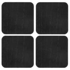 B&M Black Wooden Coasters 4pk -Home Accessories Shop 390404 4pk wooden coasters solid wood black 2