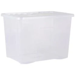 B&M Extra Large Storage Box With Lid -Home Accessories Shop 391380 clear 80l storgae box and lid 2