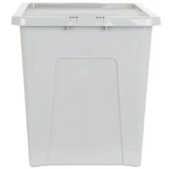 B&M Storage Box With Lid 80L - Grey -Home Accessories Shop 391381 grey 80l storage box and lid 2