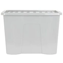 B&M Storage Box With Lid 80L - Grey -Home Accessories Shop 391381 grey 80l storage box and lid
