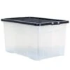 B&M Large Clear Storage Box With Lid 60L - Black -Home Accessories Shop 391386 clear 60 litre box with lid black 2