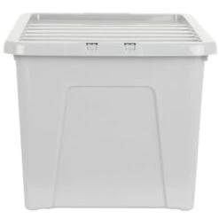 B&M Storage Box With Lid 60L - Grey -Home Accessories Shop 391387 grey 60l storage box