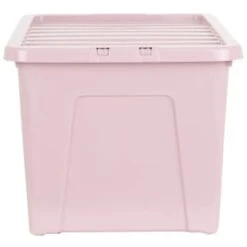 B&M Storage Box With Lid 60L - Dusty Pink -Home Accessories Shop 391389 dusty pink 60l storage box 2