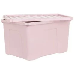 B&M Storage Box With Lid 60L - Dusty Pink -Home Accessories Shop 391389 dusty pink 60l storage box 4