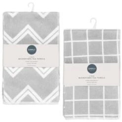 Microfibre Tea Towels 4pk - Check -Home Accessories Shop 392131 simply everyday 4pk microfibre tea towels 45x65cm main