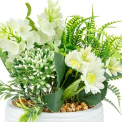 Bloom Mixed Flowers In Pot - White -Home Accessories Shop 392829 mixed flowers in pot cream 2