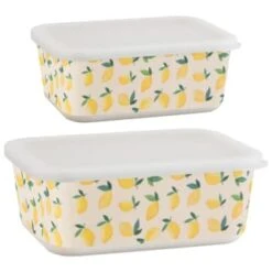 B&M Rectangular Tubs 2pk - Lemons -Home Accessories Shop 392929 2pk reuse and repurpose rectangle tubs lemon 3