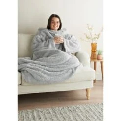 Home Essentials Teddy TV Blanket - Silver -Home Accessories Shop 393423 home essentials teddy tv blanket silver
