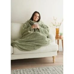 Home Essentials Teddy TV Blanket - Sage -Home Accessories Shop 393430 home essentials teddy tv blanket sage