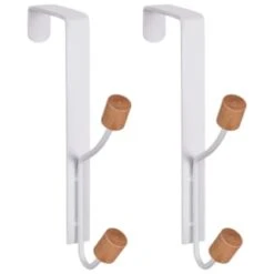 B&M Wood Double Over The Door Hooks 2pk -Home Accessories Shop 393905 2pk wood double over the door hooks 2