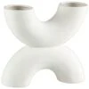B&M Sculptural Ornament -Home Accessories Shop 394364 stone double candle holder white