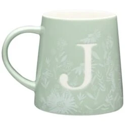 B&M Floral Alphabet Mug (Assorted) -Home Accessories Shop 394397 floral alphabet mug green j