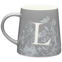 B&M Floral Alphabet Mug (Assorted) -Home Accessories Shop 394397 floral alphabet mug grey l