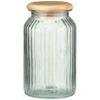 B&M Large Ribbed Glass Jar With Wooden Lid -Home Accessories Shop 394426 ribbed glass jar with wooden lid large 2