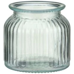 B&M Small Ribbed Glass Jar With Wooden Lid -Home Accessories Shop 394427 ribbed glass jar with wooden lid small 3