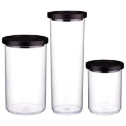 B&M Canister With Airtight Wooden Lid 2L -Home Accessories Shop 394622 394623 394624 1 7l canister with black lid group