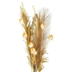 B&M Pampas & Leaf In Glass Vase -Home Accessories Shop 394707 pampas and leaf in glass vase 4
