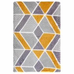 B&M Simply Geo Waffle Throw - Ochre -Home Accessories Shop 394916 simply geo waffle throw ochre 2