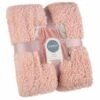 B&M Simply Two Tone Teddy Throw - Blush -Home Accessories Shop 394927 simply plain teddy throw blush