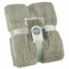 B&M Simply Two Tone Teddy Throw - Sage -Home Accessories Shop 394928 simply plain teddy throw sage 4