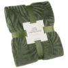 Large Leaf Embossed Green Throw -Home Accessories Shop 394947 large leaf embossed green throw
