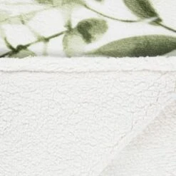 Winston Green Leaf Sherpa Throw -Home Accessories Shop 394948 winston leaf sherpa throw green 3