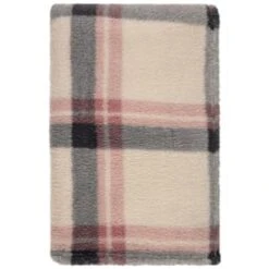Simply Blush Check Sherpa Throw -Home Accessories Shop 395364 stripe ocean tide cushion 4