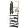 B&M Essentials 16 Hook Garment Rack With Shelving -Home Accessories Shop 395496 essentials 16 hook garment rack with shelving