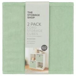 Lokken Cord Storage Cubes 2pk - Sage -Home Accessories Shop 395812 2pk lokken storage cubes sage