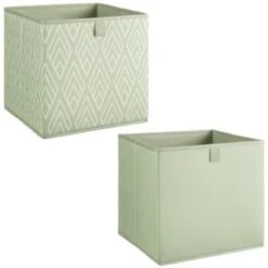 Lokken Printed Storage Cubes 2pk - Sage Diamond -Home Accessories Shop 395843 2pk printed lokken storage cubes sage diamond 3