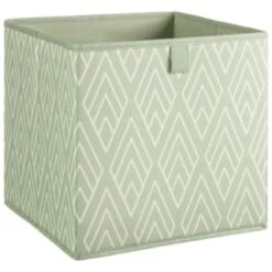Lokken Printed Storage Cubes 2pk - Sage Diamond