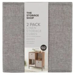 Lokken Linen Storage Cubes 2pk - Grey -Home Accessories Shop 395851 2pk linen lokken storage cubes grey 2