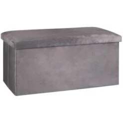 B&M Velvet Storage Box - Grey -Home Accessories Shop 395861 velvet storage box grey 3