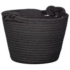 B&M Cara Rope Basket With Handle - Black