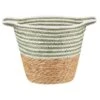 B&M Stripe Top Basket With Handle - Green -Home Accessories Shop 395891 stripe top basket with handle green