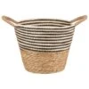 B&M Stripe Top Basket With Handle - Mono -Home Accessories Shop 395893 stripe top basket with handle mono