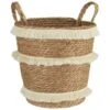 B&M Fringe Stripe Wicker Basket -Home Accessories Shop 395929 fringe stripe wicker basket