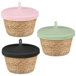 B&M Kendall Basket With Lid - Green -Home Accessories Shop 395974 395975 395976 kendall basket with lid group 2