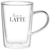 B&M Printed Double Wall Glass Latte Mug -Home Accessories Shop 396480 printed double wall glass latte mug love a latte
